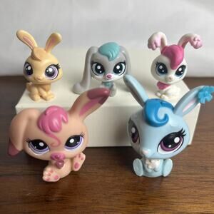 LPS Rabbit Lot Hoplet Grazer #66 Rabbit #1920 + 3 Minis Littlest Pet Shop Bunny